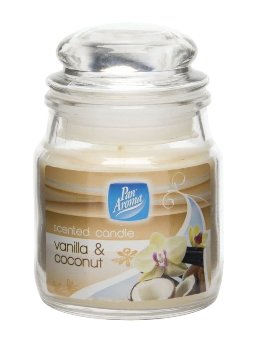 Pan Aroma ilmkerti í krukku með loki, lítið / Vanilla og kókos