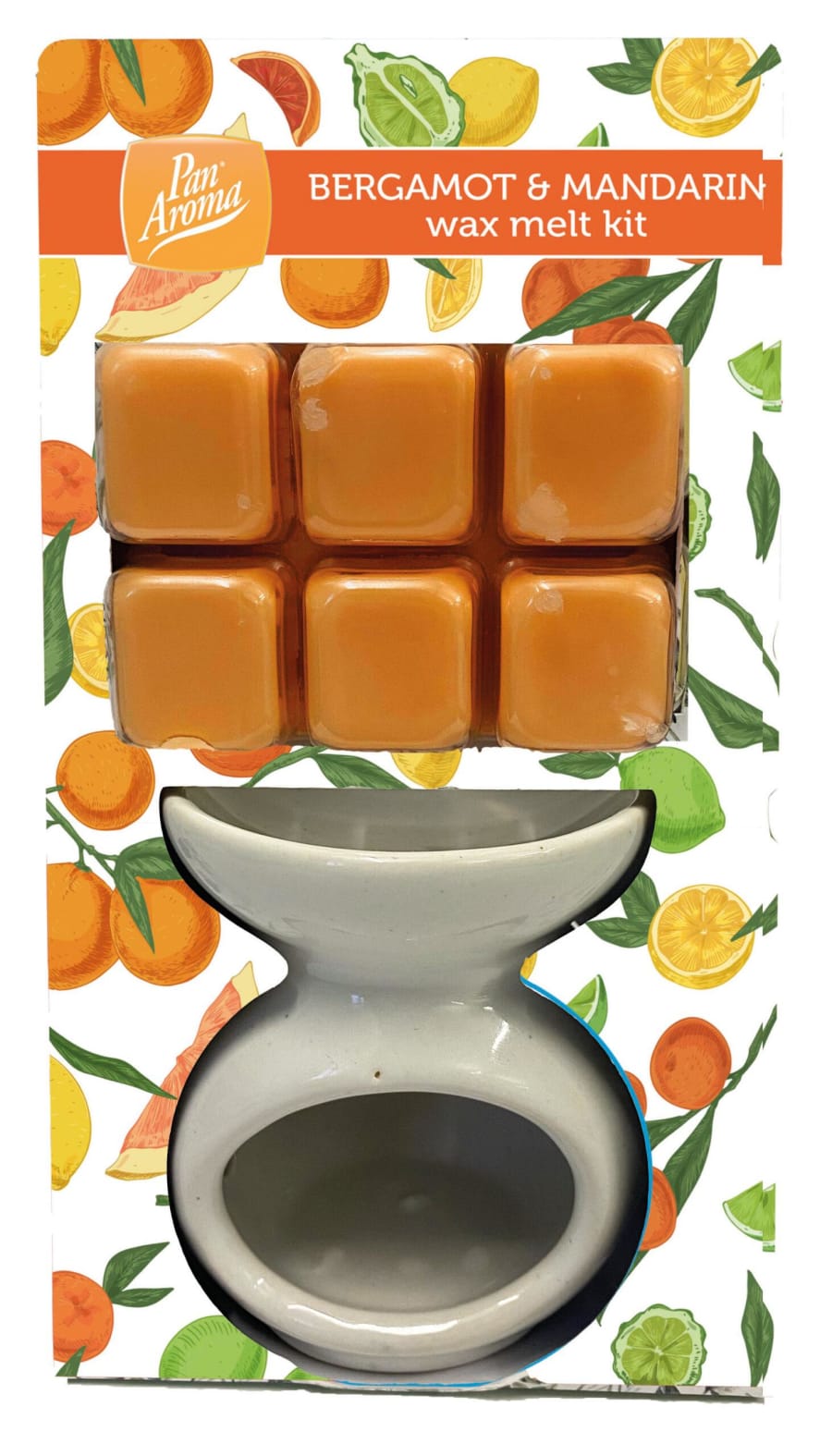 Pan Aroma Ilmolíu lampi og ilmvax (e. wax burner) með ilm Bergmont & Mandarin 6 stk