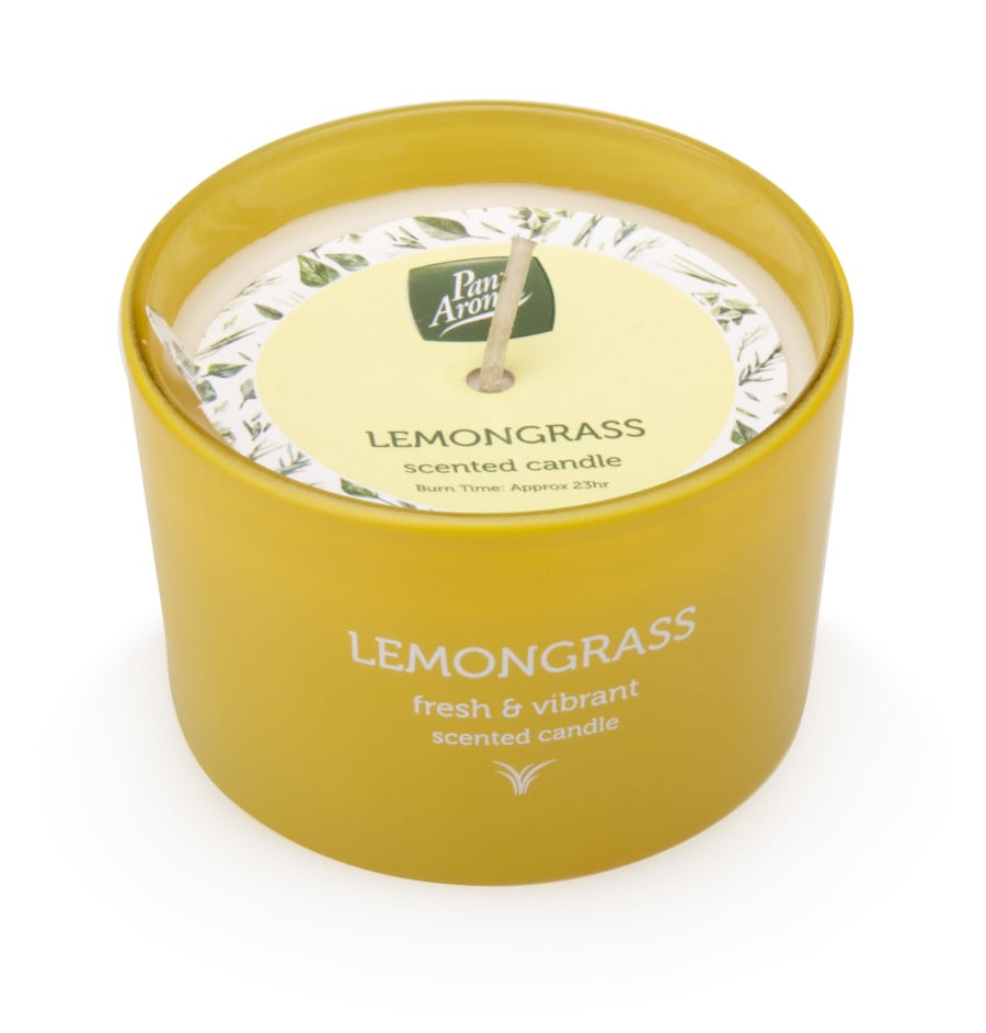 Pan Aroma Lemongrass ilkerti í fallegu glasi 23ja tíma brennslutími