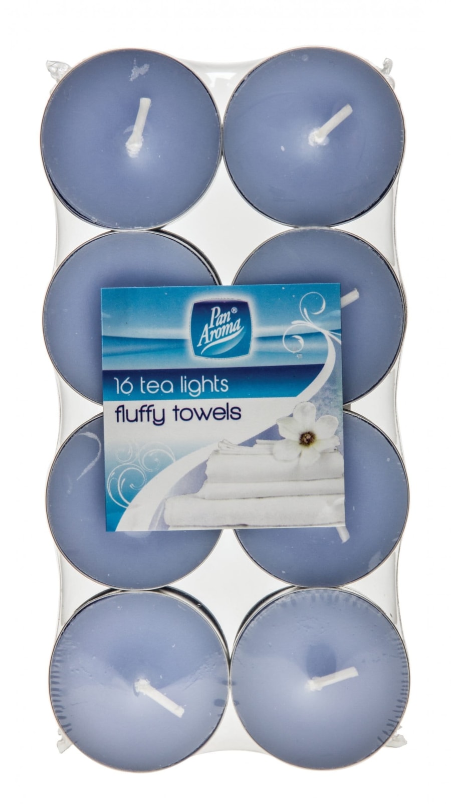 Pan Aroma Lituð spritt kerti - Fluffy Towels 16 stk