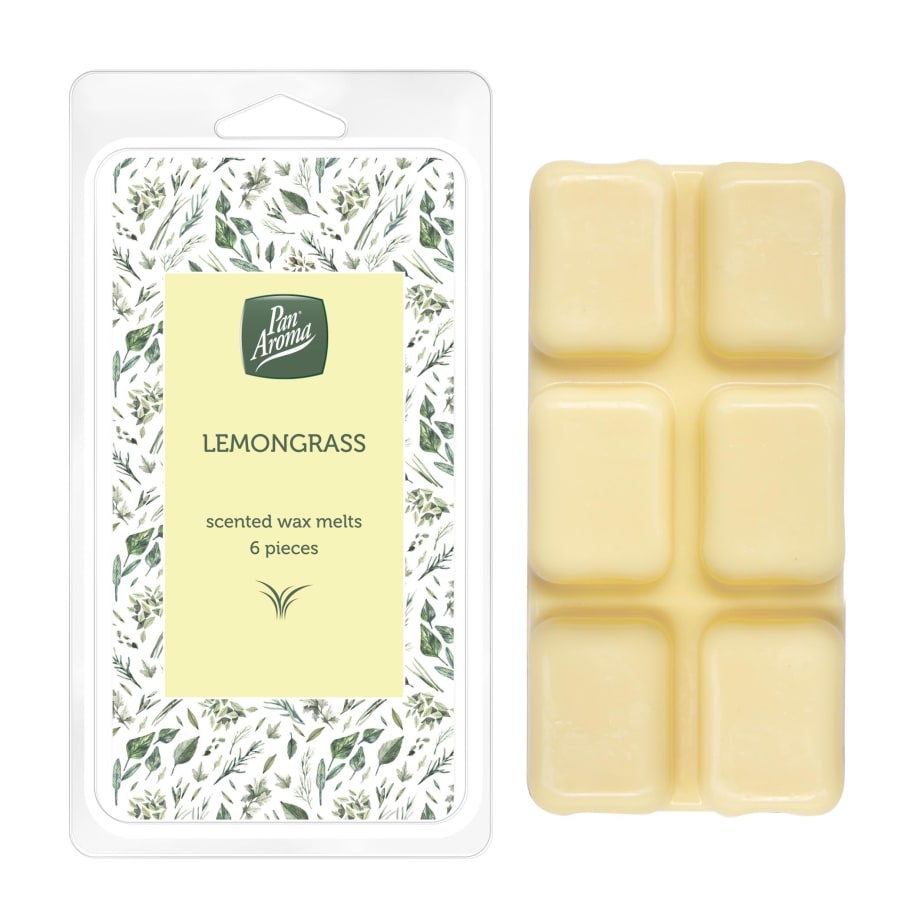 Pan Aroma vax kubbar fyrir ilmolíu lampa með ilm af Lemongrass 6 stk