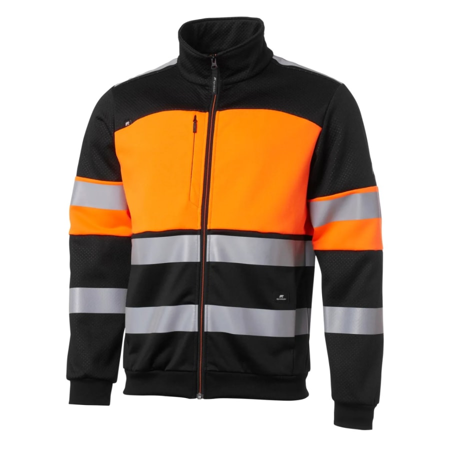 Peysa með rennilás THM svört/orange