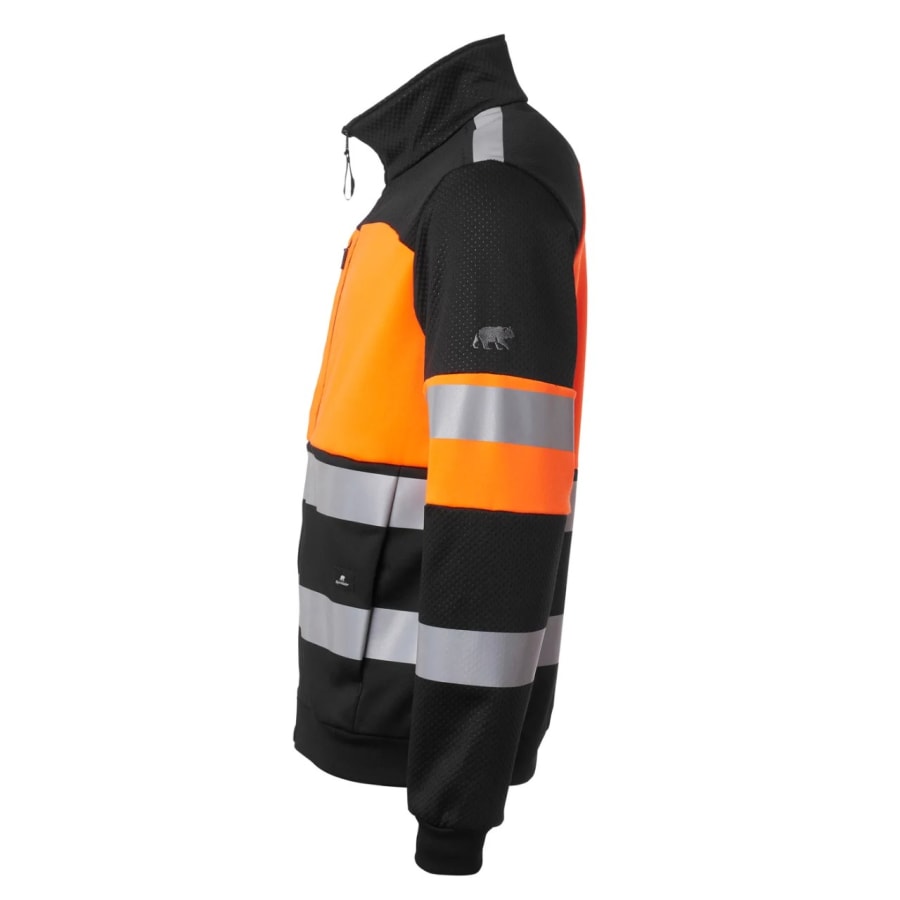 Peysa með rennilás THM svört/orange