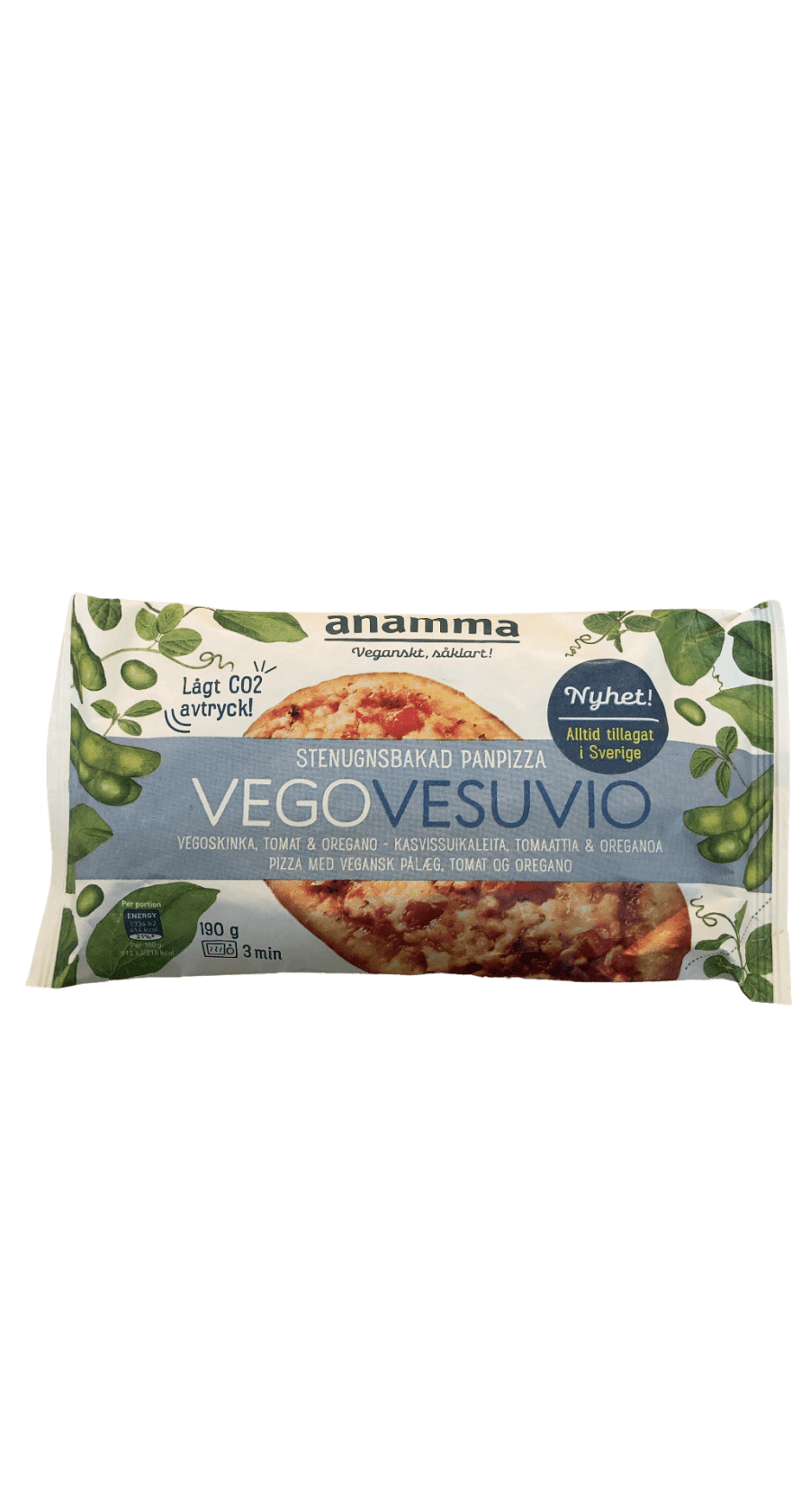 Anamma Vegóvesúvíó pönnupítsa Vegóskinka Tómatur & Oreganó 190 g