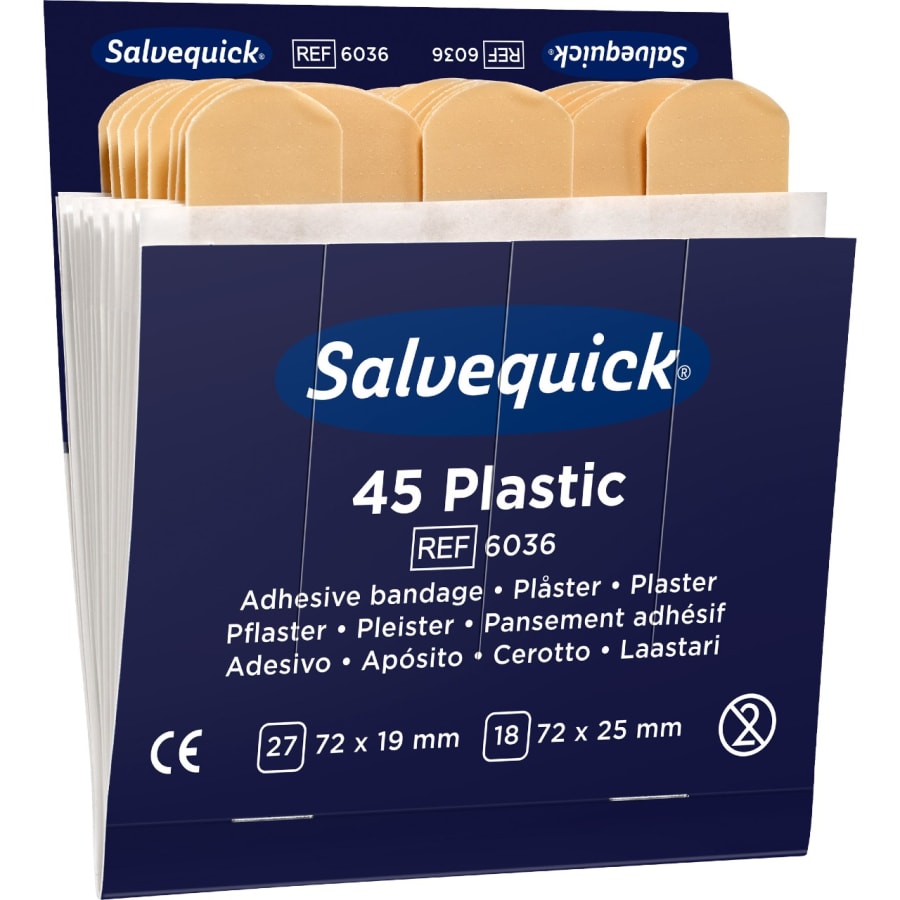 Plástrapakkar Plast, áfylling 6x45 stk