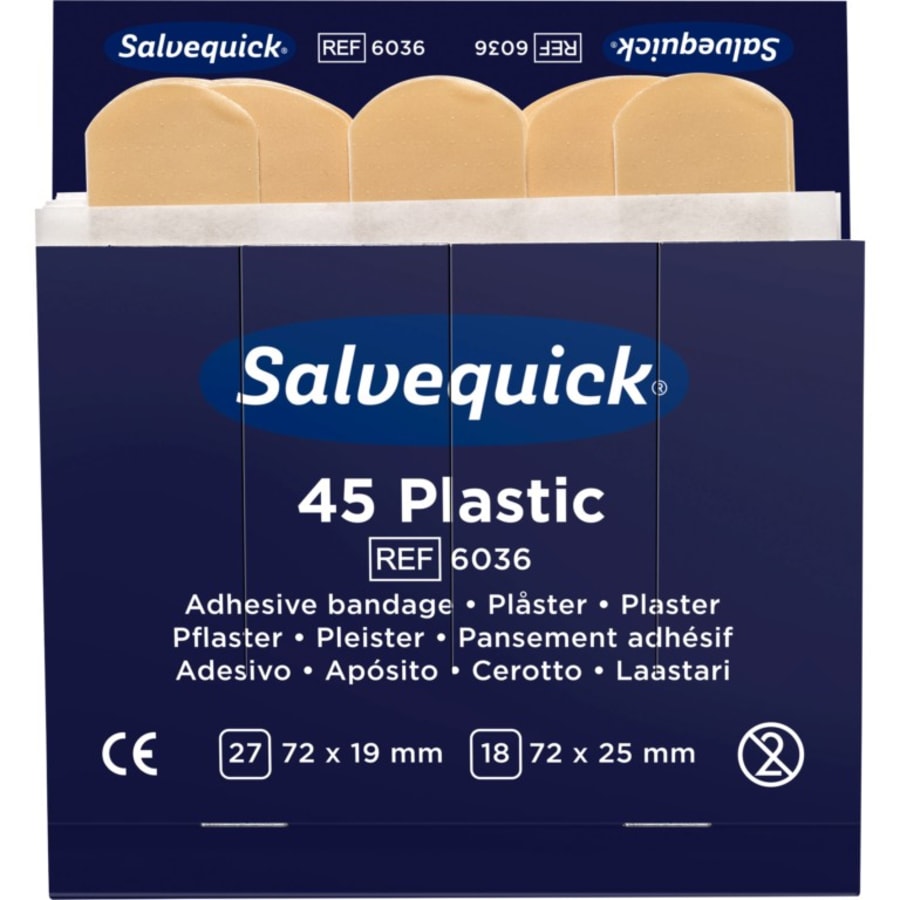 Plástrapakkar Plast, áfylling 6x45 stk