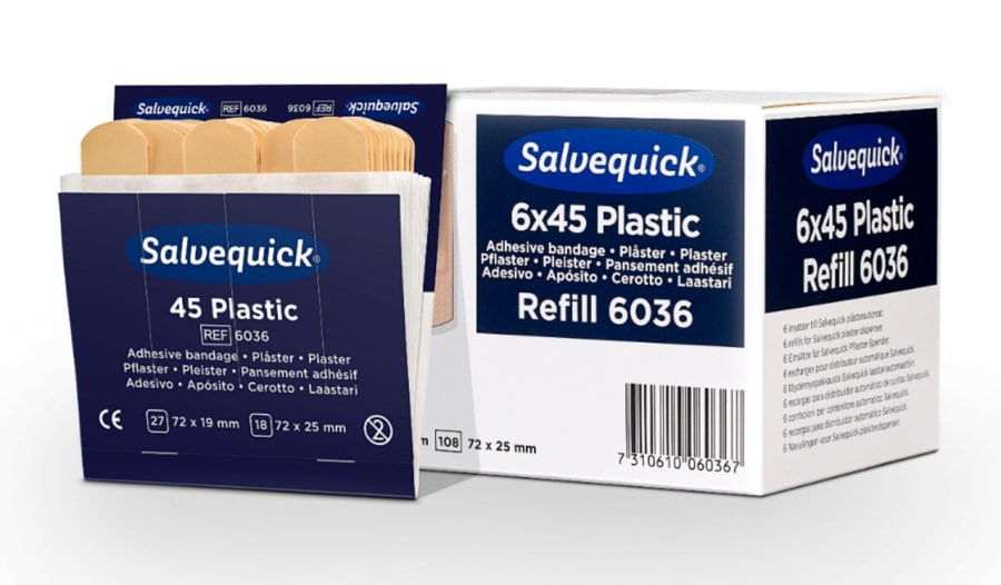 Plástrapakkar Plast, áfylling 6x45 stk