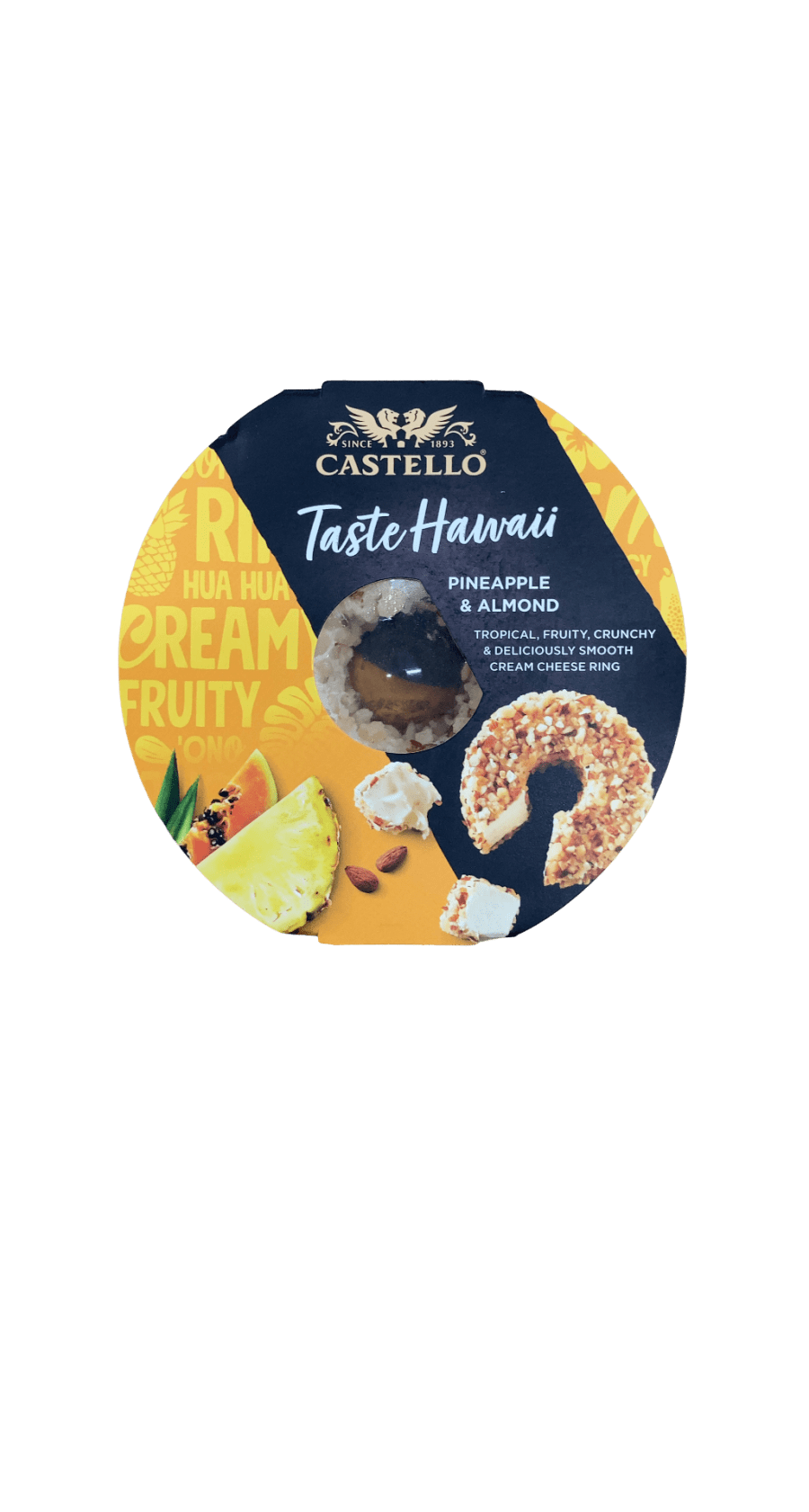 Castello Taste Hawaii rjómaostahringur með ananas og möndlum 125 g