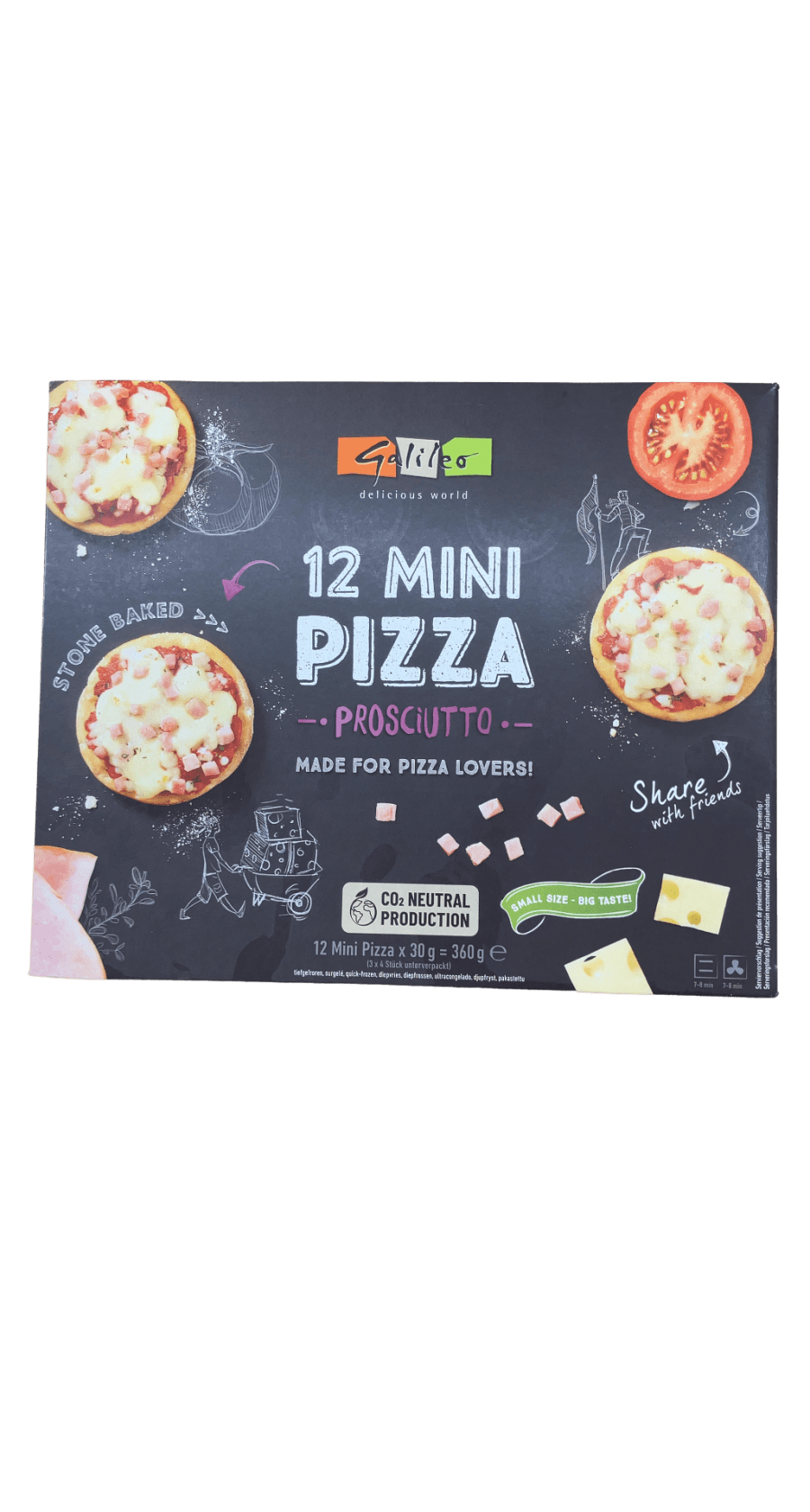 Galileo 12 mini pizza með prosciutto 360 g