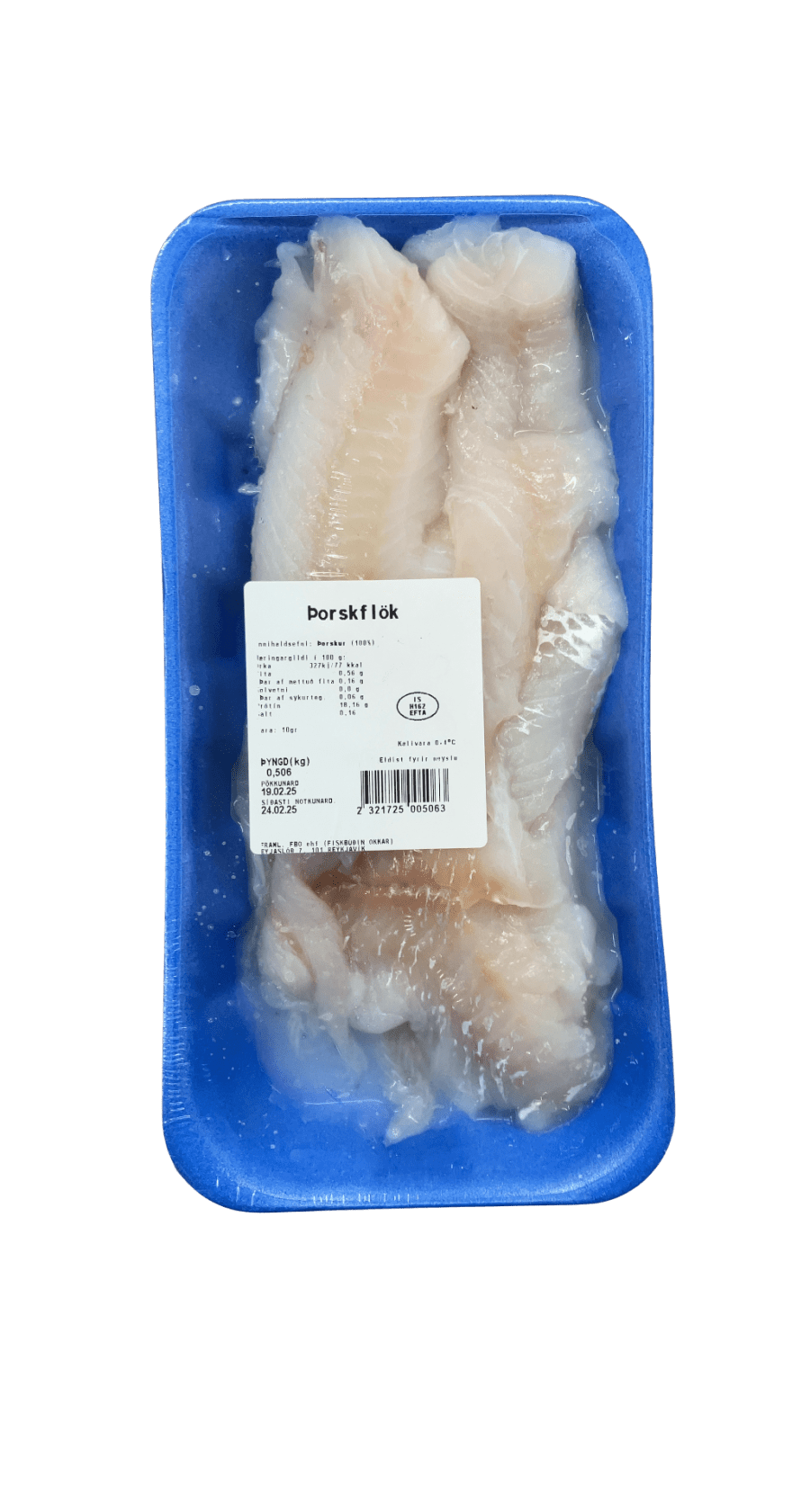 Fiskbúðin Okkar Þorskflök 506 g