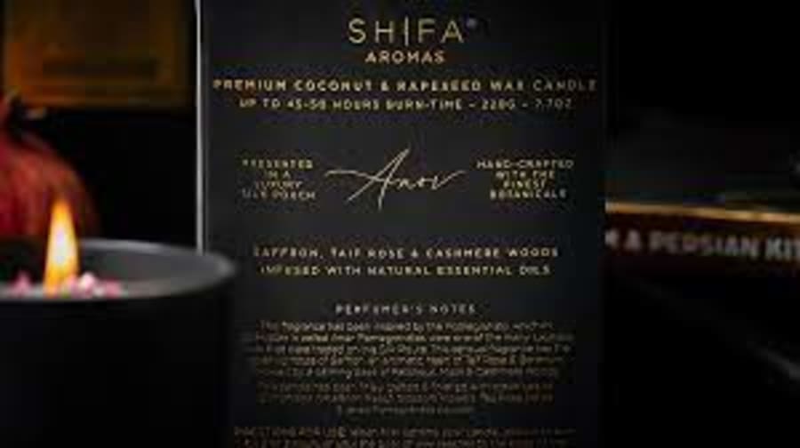 Shifa Aromas Kashgar Ilmkerti í svörtu glasi 30 cl