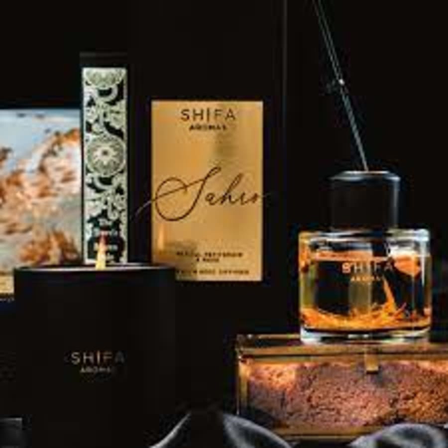 Shifa Aromas Kashgar Ilmkerti í svörtu glasi 30 cl