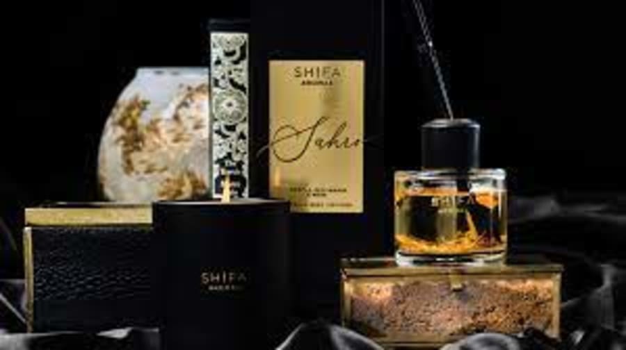 Shifa Aromas Kashgar Ilmkerti í svörtu glasi 30 cl