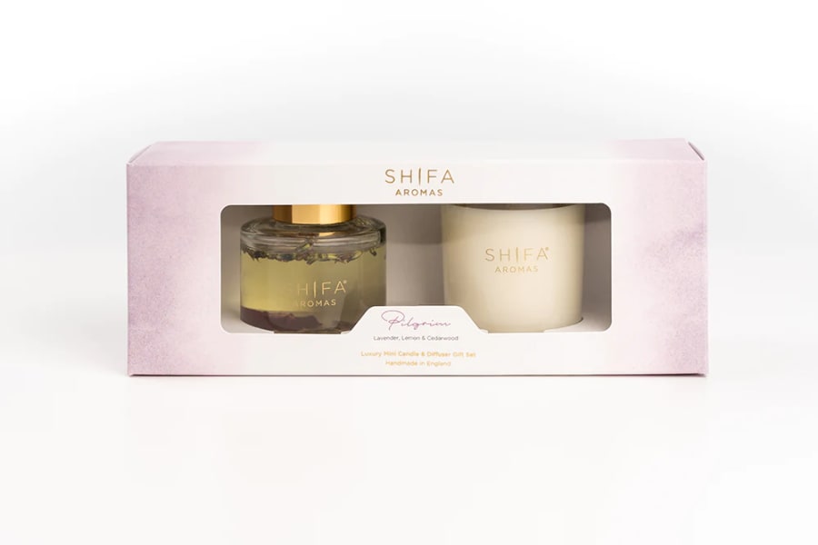 Shifa Aromas Pilgrim- Lúxus ilmkerti & Ilmstangir gjafa sett