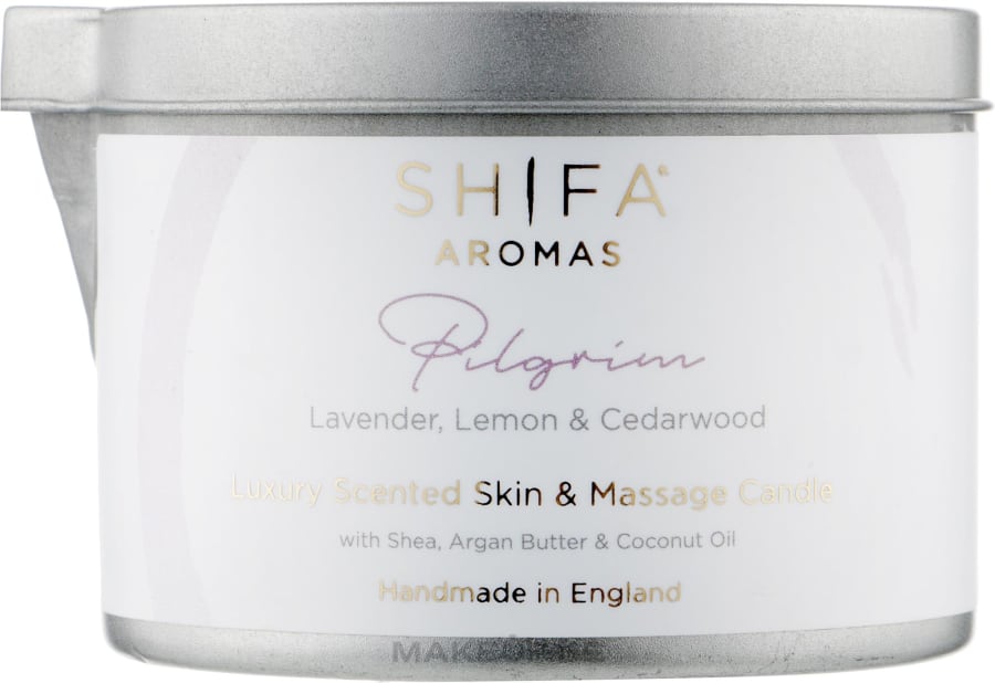 SHIFA Aromas Pilgrim Lúxus nudd ilmkerti