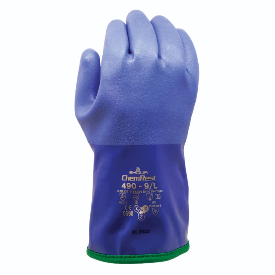 Showa hanskar 490 ChemRest, bláir