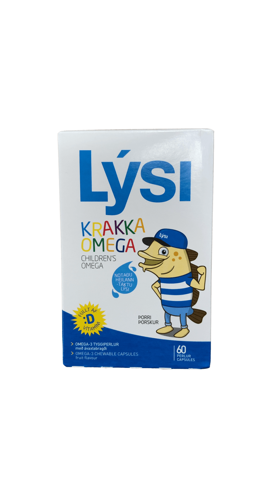 Lýsi Krakka Omega Omega-3 tyggiperlur með ávaxtabragði 60 stk
