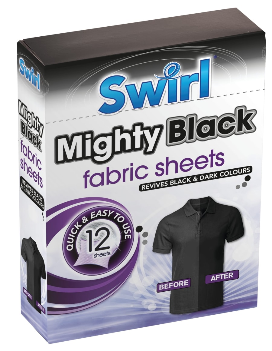 Swirl Mighty Black Sheets fyrir þvottinn svart aftur svart 12 arkir