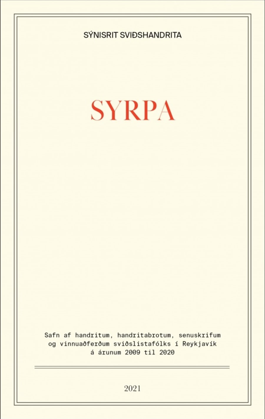 Syrpa - sýnisbók sviðshandrita