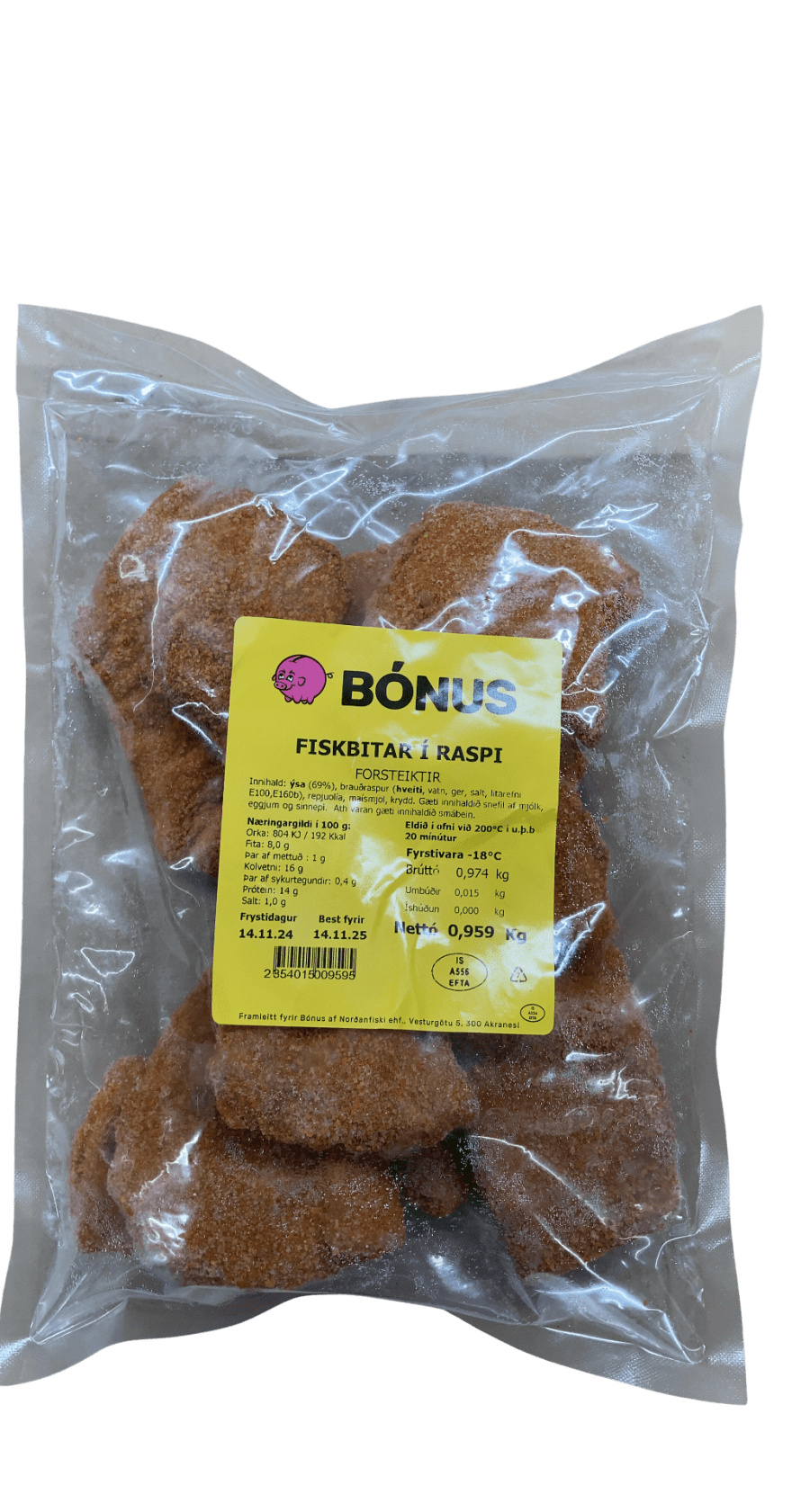 Bónus Fiskbitar í raspi forsteiktir 959 g