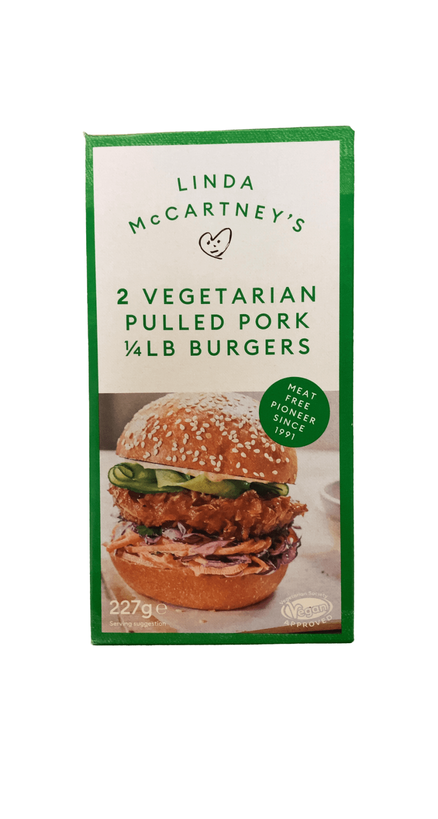 Linda McCartney grænmetis pulled pork-stíll 1/4 lb borgarar 227 g