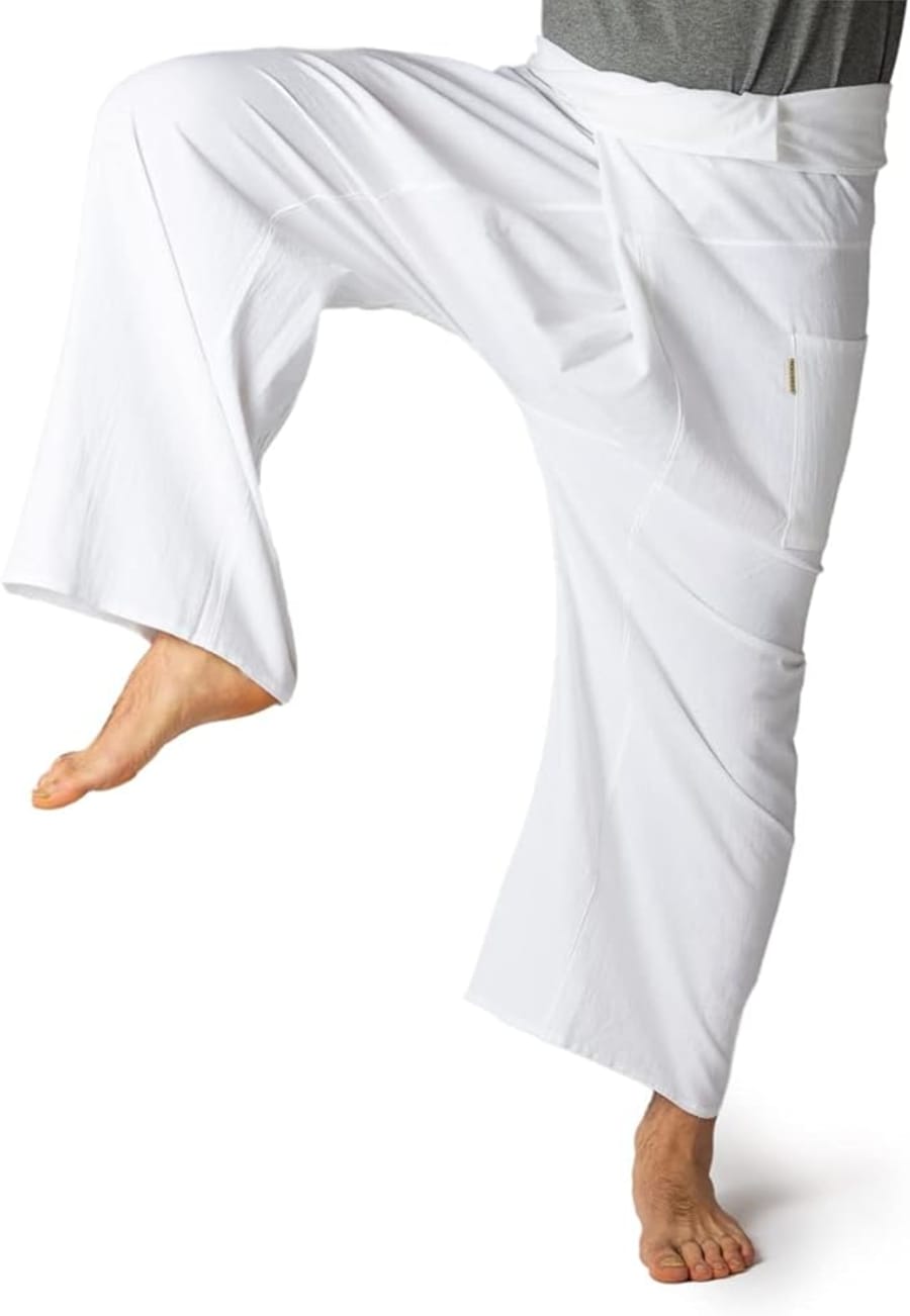 Thai Fisherman Pants Classic Hvítar - กางเกงชาวประมงไทย