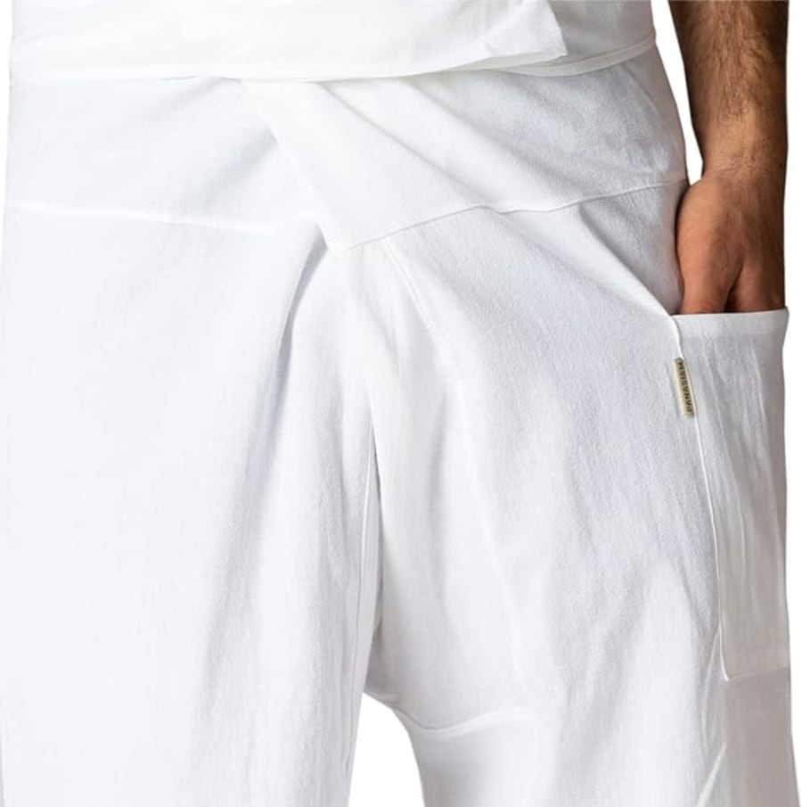 Thai Fisherman Pants Classic Hvítar - กางเกงชาวประมงไทย