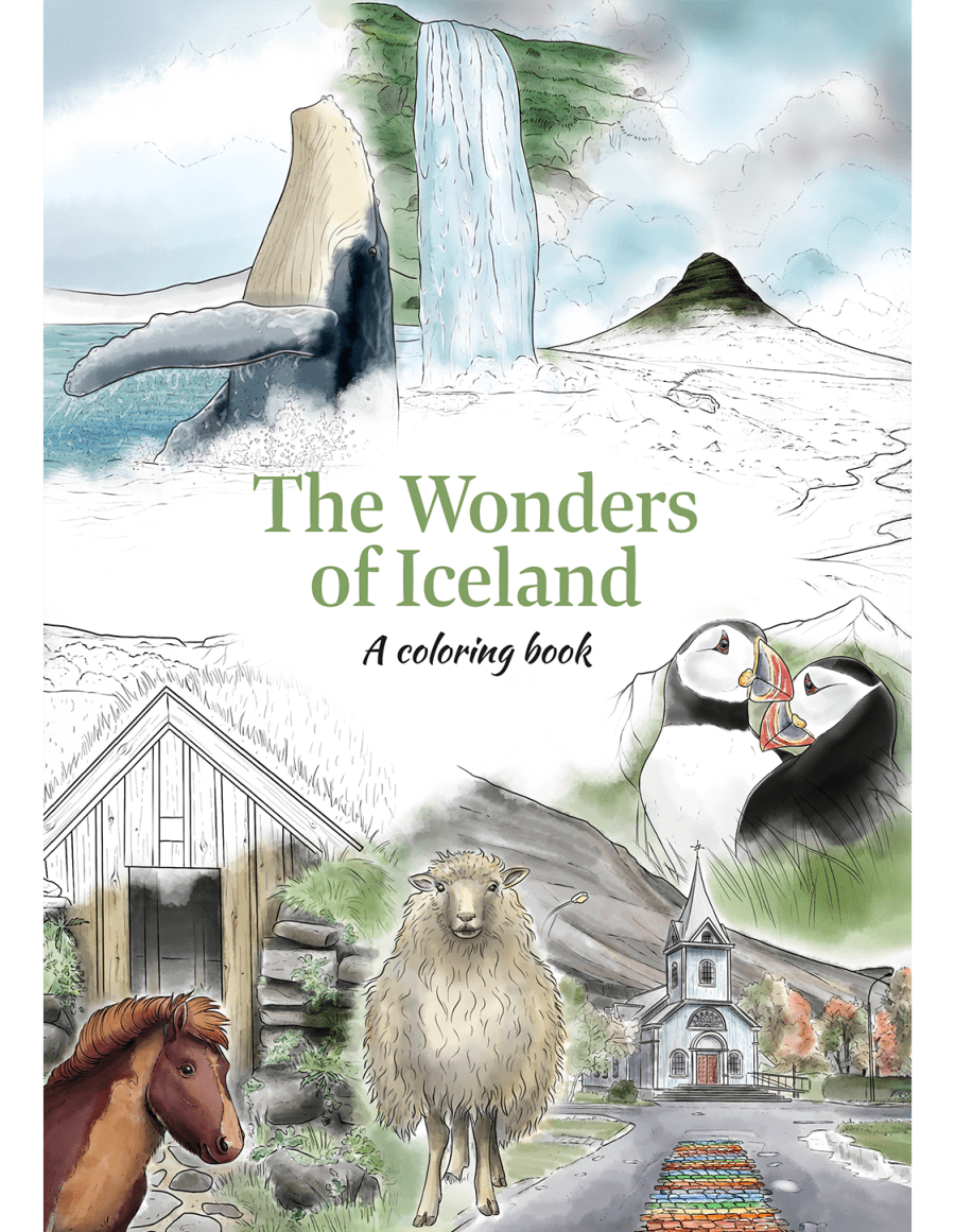 The Wonders of Iceland: A coloring book