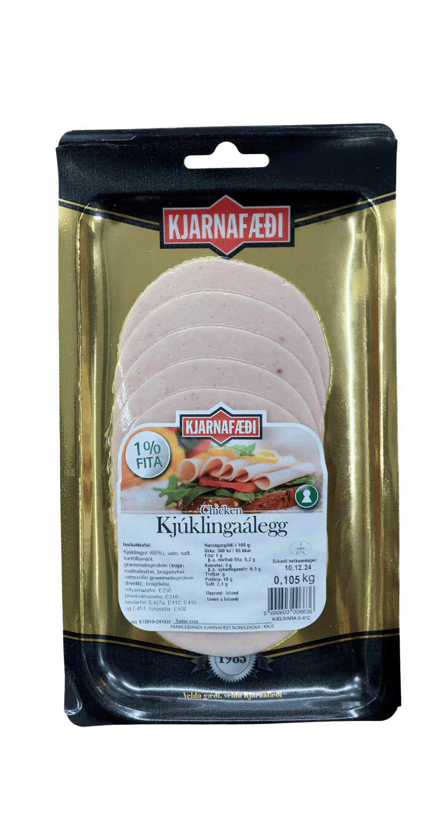 Kjarnafæði Kjúklingaálegg 1% fita 105 g
