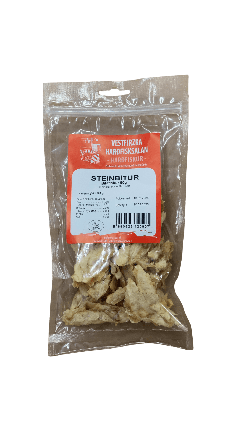 Vestfirzka Harðfisksalan Harðfiskur Steinbítur Bitafiskur 90 g