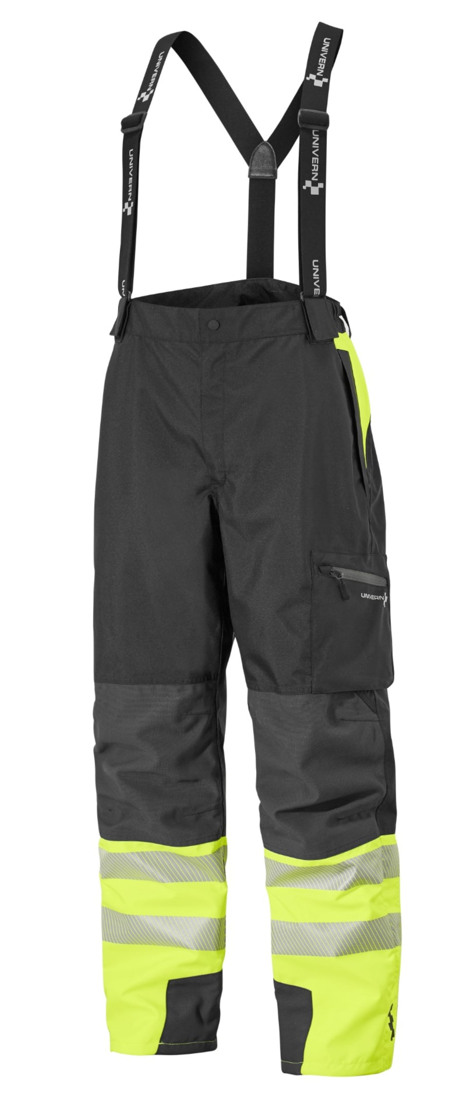 Univern Heilsársbuxur HiViz svartar/gular