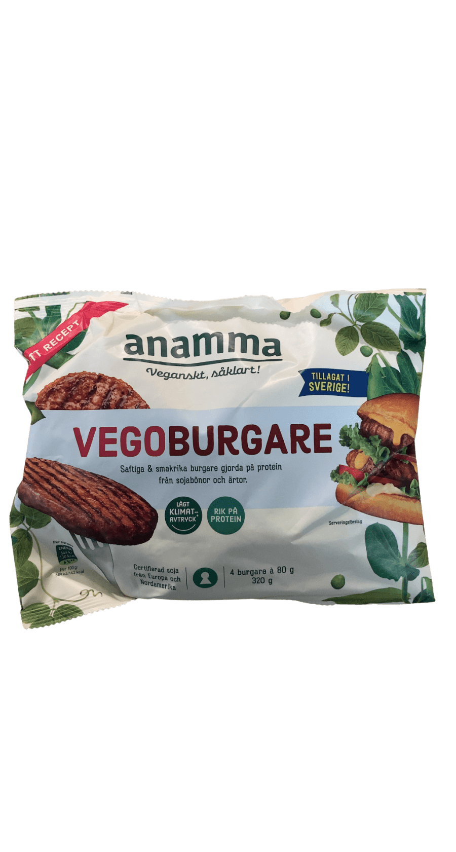 Anamma grænmetisborgari glútenlaus 320 g