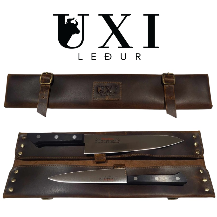 UXI Leður hnífaveski brún
