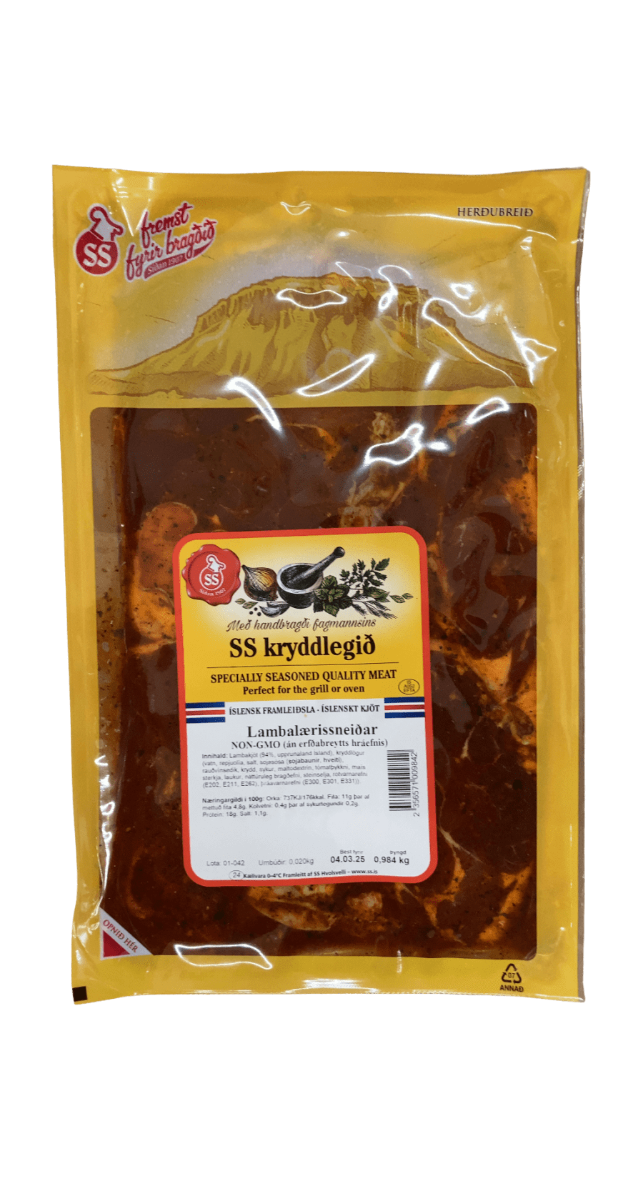 SS Kryddlegið Lambalærissneiðar 984 g