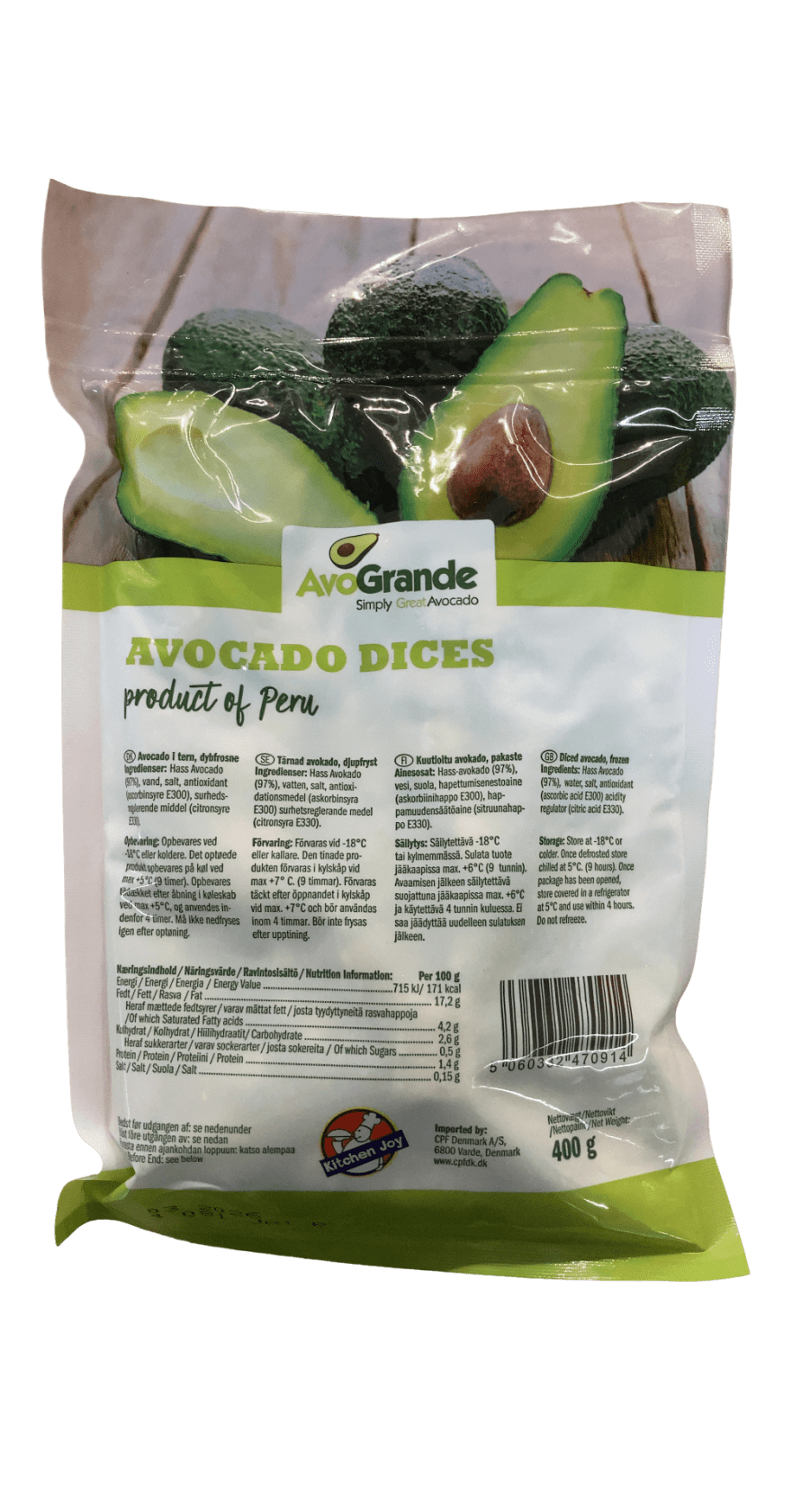 AvoGrande Frosnir avókadóteningar 400 g
