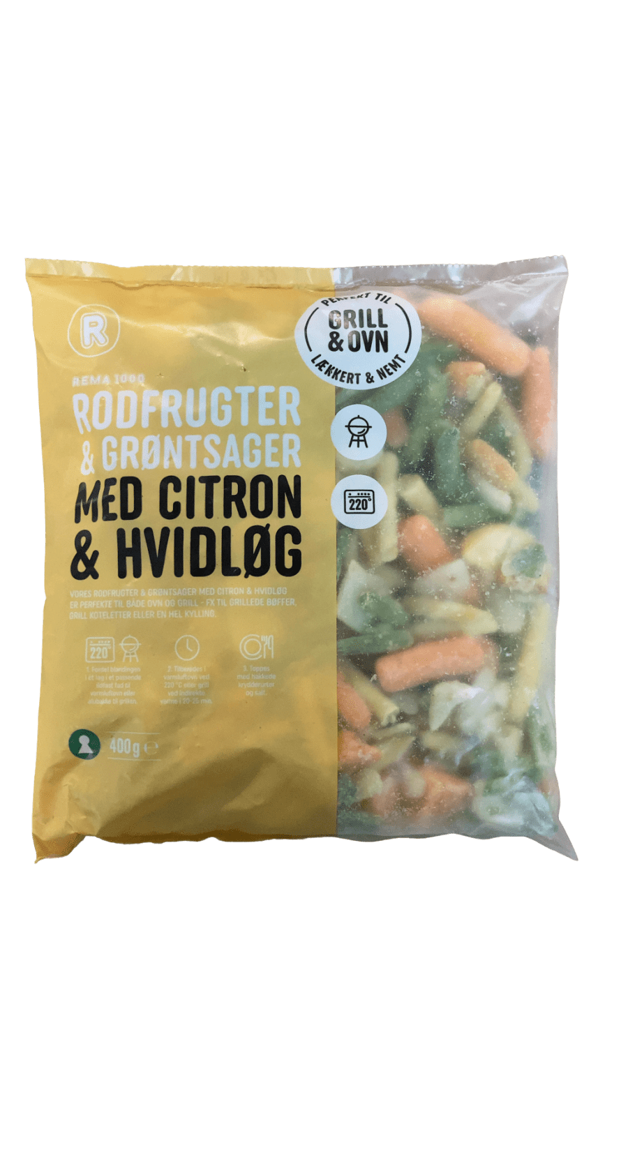 Rema 1000 Rótarávextir og grænmeti með sítrónu og hvítlauk 400 g