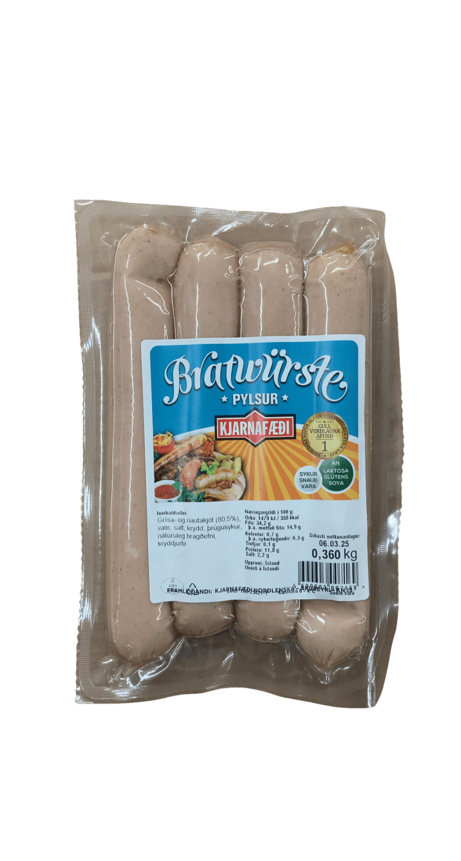 Kjarnafæði Bratwurste Pylsur 360 g