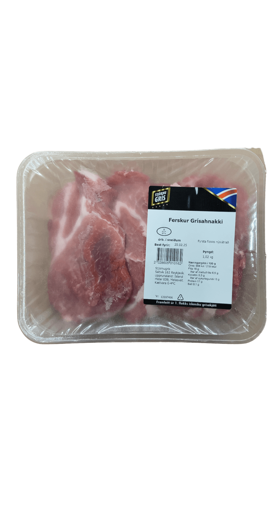 Stjörnugrís Ferskur grísahnakki í sneiðum 1020 g