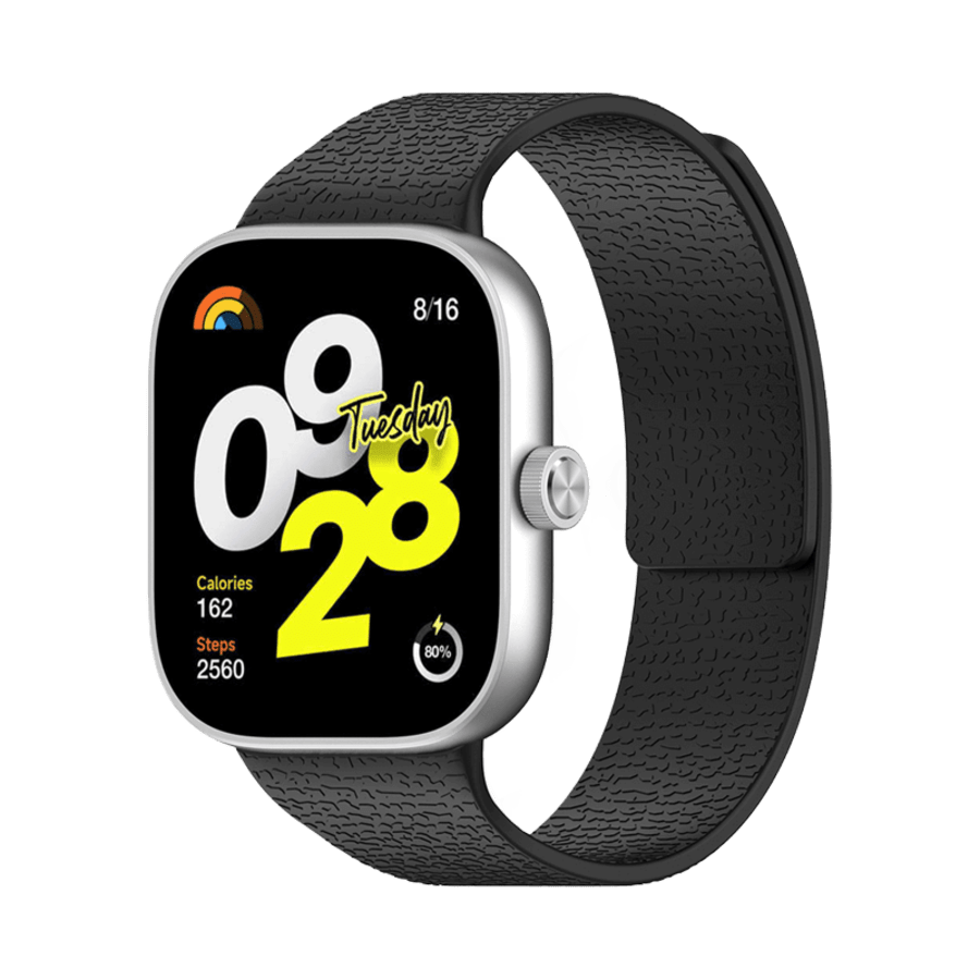 Xiaomi Smart Band 8/9 Pro - Redmi Watch 4/5 (W016) - Svört sílikon ól m. segli