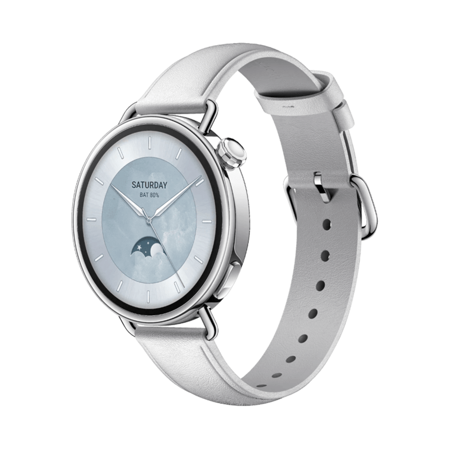 Xiaomi Watch S4 41mm snjall- og heilsuúr - Hvítt leður