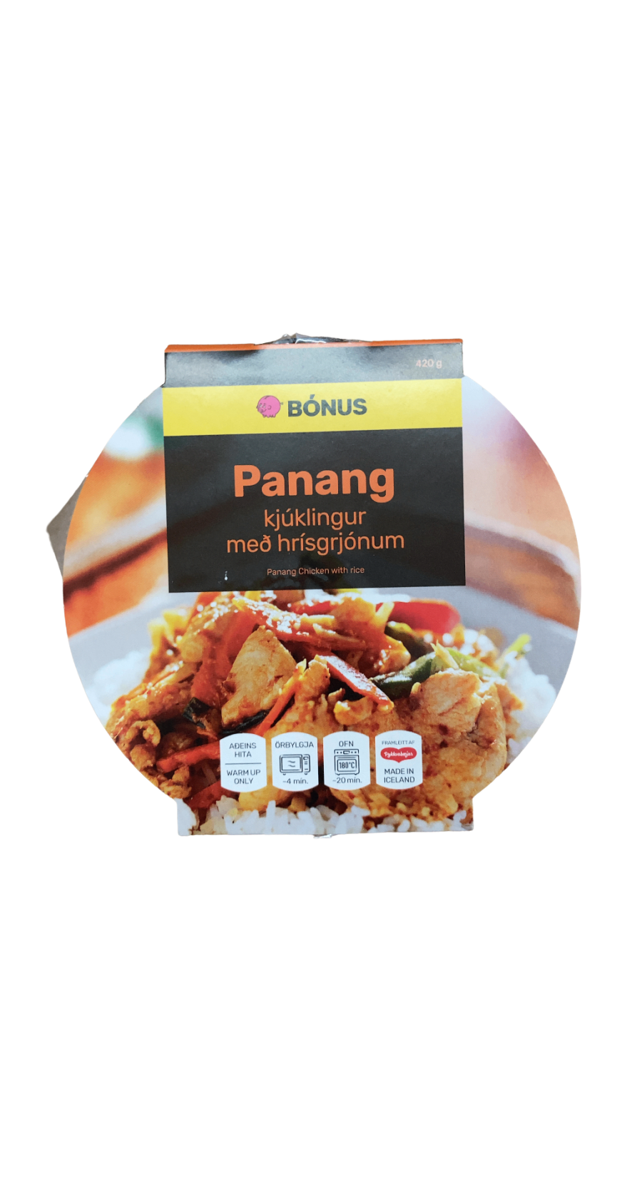 Bónus Panang kjúklingur með hrísgrjónum 420 g