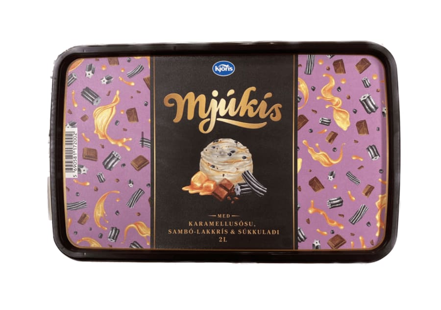 Mjúkís karamellu/lakkrís 2 ltr