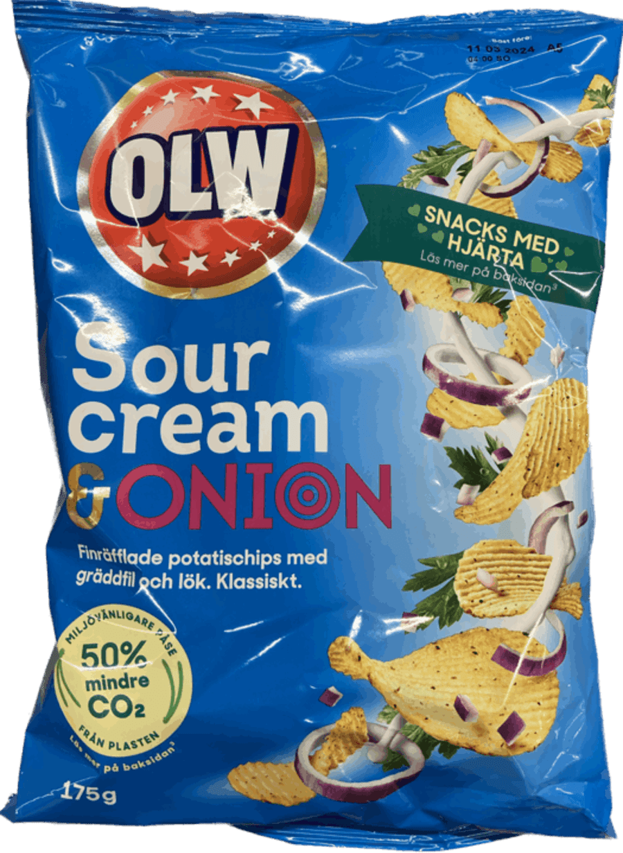 Owl snakk sour/onion 175 gr