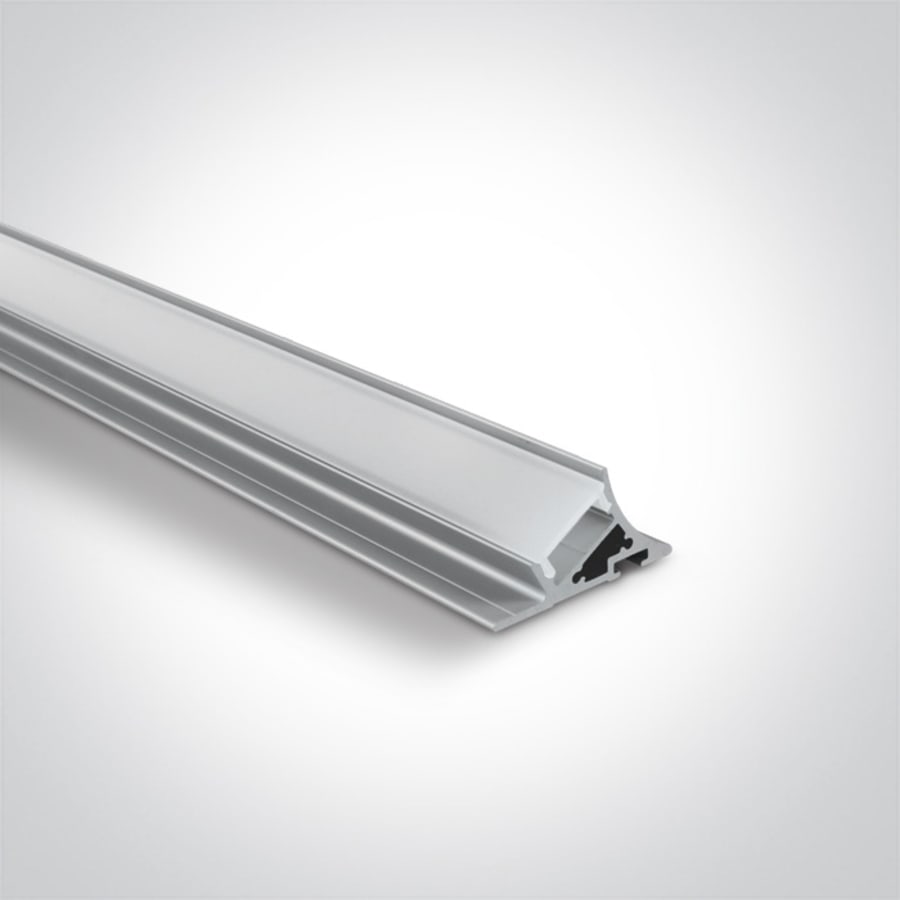 2m Slim Surface aluminium profile with PC opal diffuser