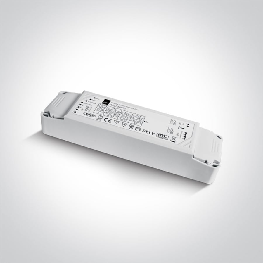 89075L 75W 24V DC 1-10V & Push to Dim dimmable constant voltage driver, IP20.