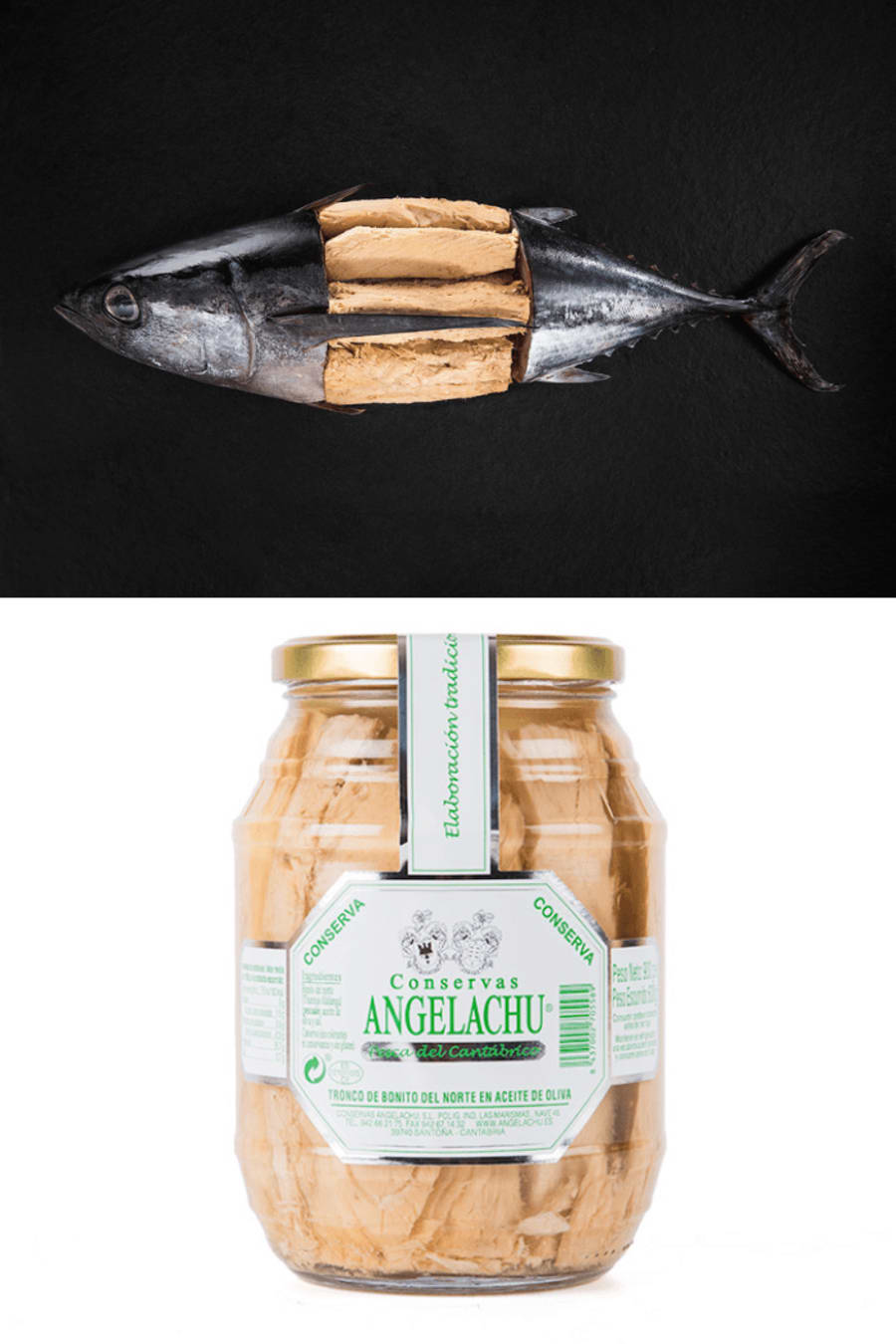 Angelachu Hvítur Túnfiskur í ólífuolíu - 900 gr.