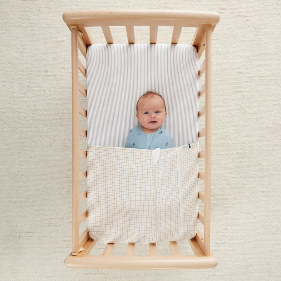 Baby Tuck Sheet – Caramel grid