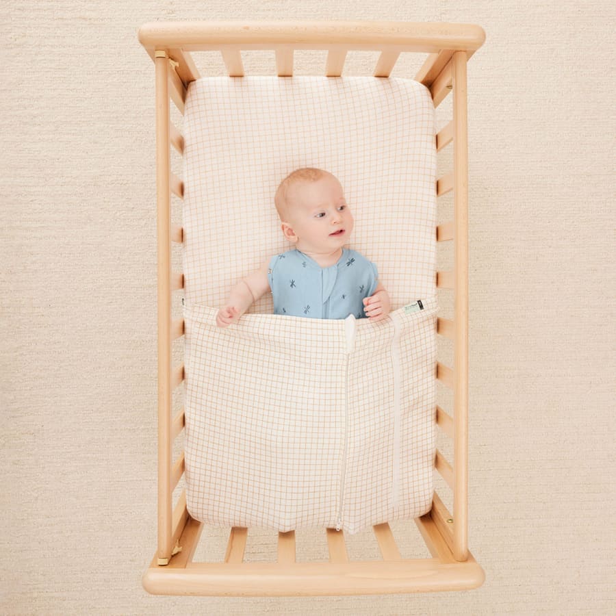Baby Tuck Sheet – Caramel grid