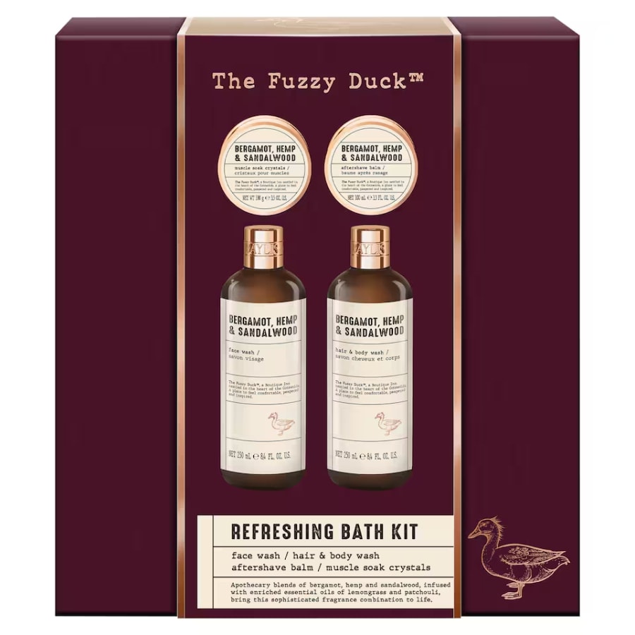 Baylis & Harding The Fuzzy Duck Bergamot, Hemp & Sandalwood Hressandi gjafasett fyrir herra