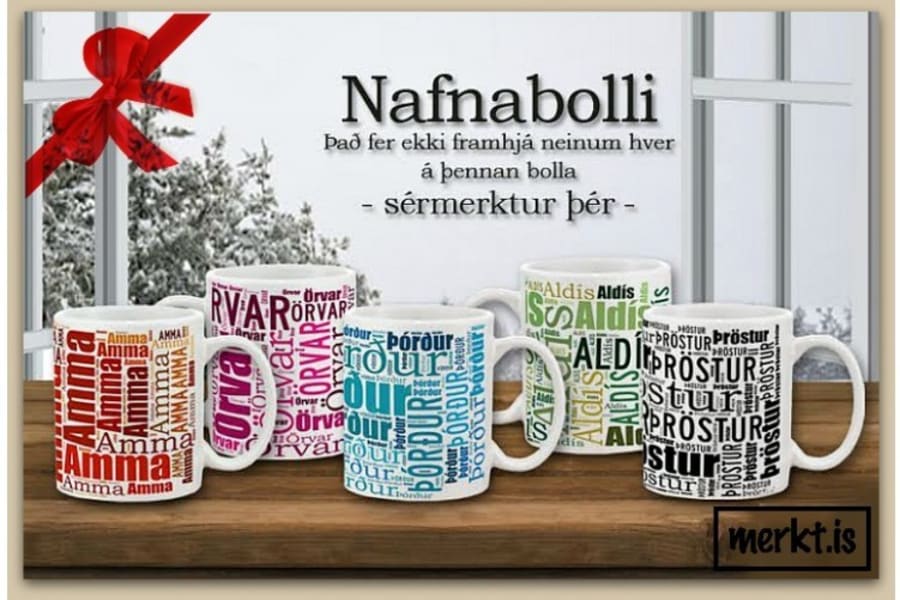 Sérmerktir bollar í fimm litum 